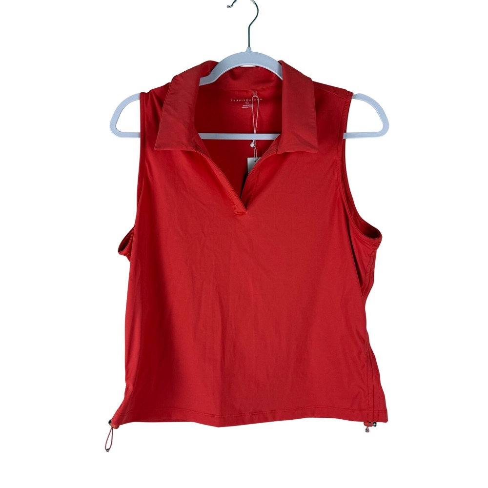 TRAVIS MATHEW Womens Salt Air Don't Care Sleeveless Polo Shirt XL 1LE087 Cayenne